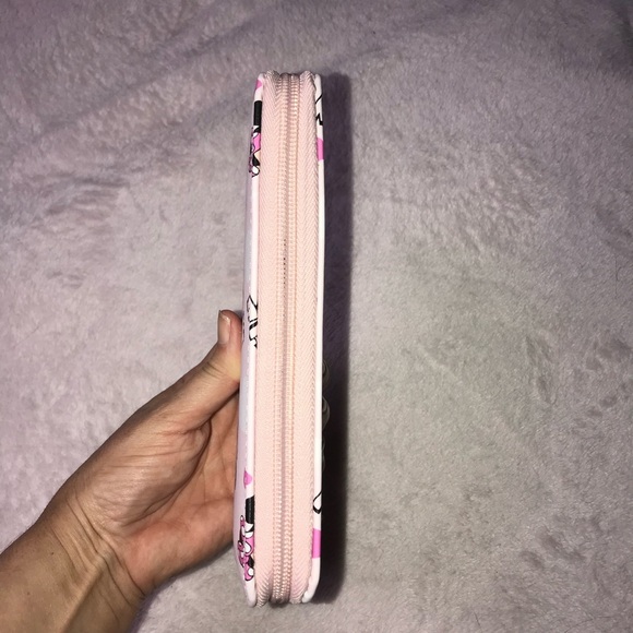 Minnie Mouse zipped long Heart Wallet Card Holder cute birthday gift 7.6x4x1 New - Picture 3 of 7